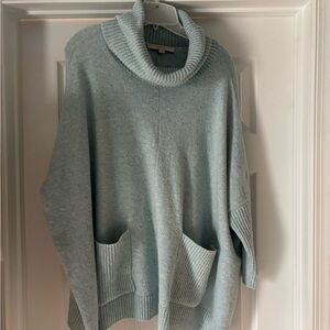 LOFT Light Blue Cowl Neck Sweater